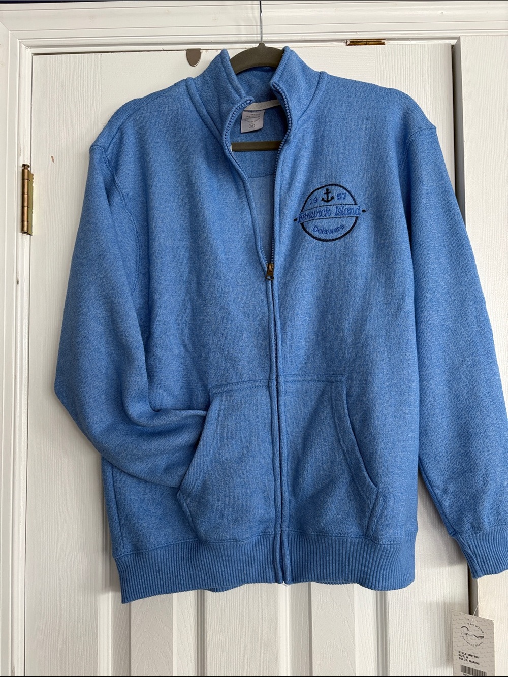 Light Blue Men's Full-Zip Sweater Jacket